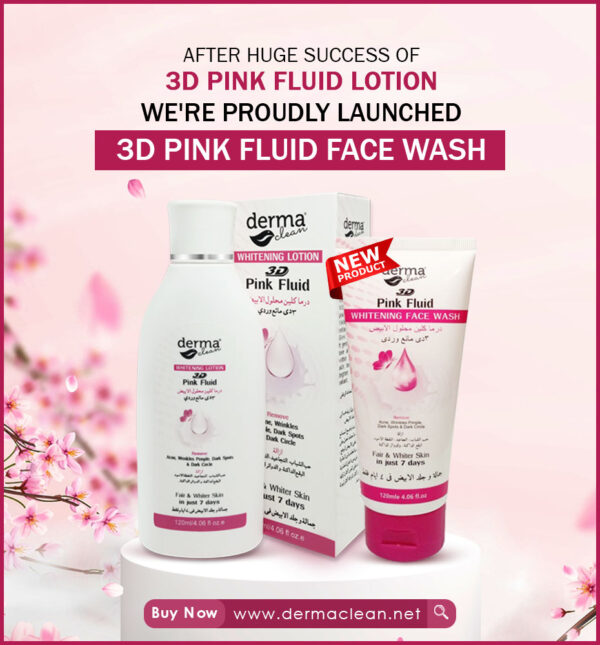 Derma Clean 3D Pink Fluid Lotion + Face Wash Bundle