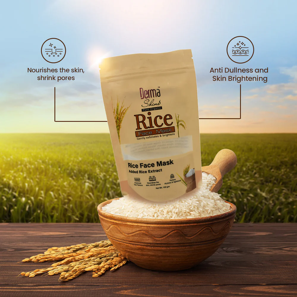 Derma Shine Rice Face Mask Powder 100g - Image 2