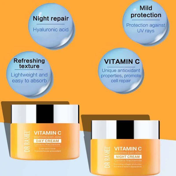 Dr.Rashel Vitamin C Day Cream + Night Cream - Pack of 2 - Image 2